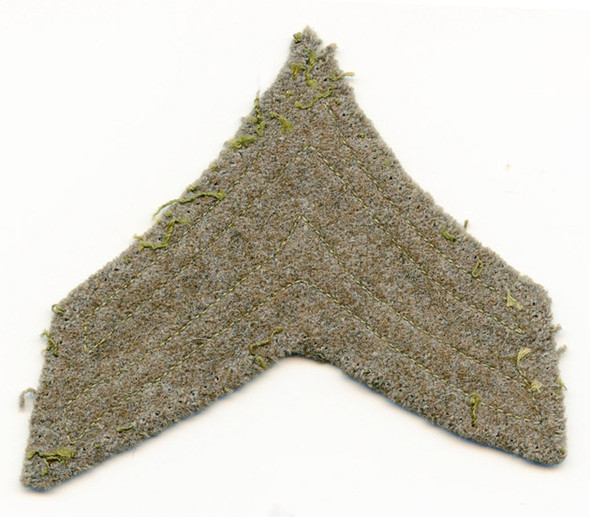 Early WWII Corporal Rank Stripes in Olive Felt (Single)
