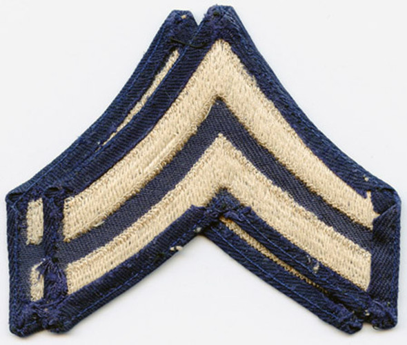 Pair of Late WWII Corporal Rank Stripes on Navy Twill