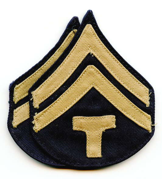 Pair of Theatre-Made Late WWII US Army Rank Stripes for Technician 5th Grade