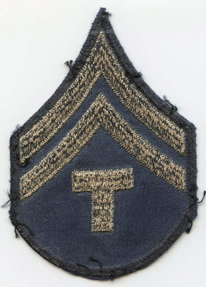 Single WWII US Army Rank Stripes for Technician 5th Grade Embroidered on Twill Used