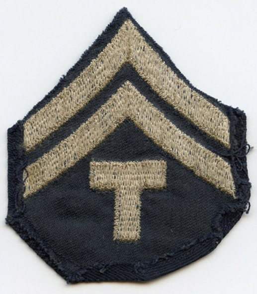 Single WWII US Army Rank Stripes for Technician 5th Grade Removed from Uniform