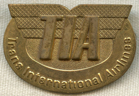 Late 1960s Agent Hat Badge for Trans International Airlines (TIA) in Nice Condition