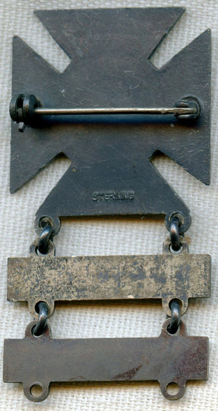 WWII US Army Tank Weapons Badge in Sterling