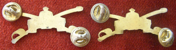 Pair of Korean War Asian-Made US Army Armored Cavalry Officer Collar Insignia