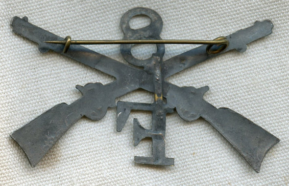 ca 1880 Arizona Territory Indian Wars 8th US Infantry Co F Enlisted Man Hat or Kepi Badge