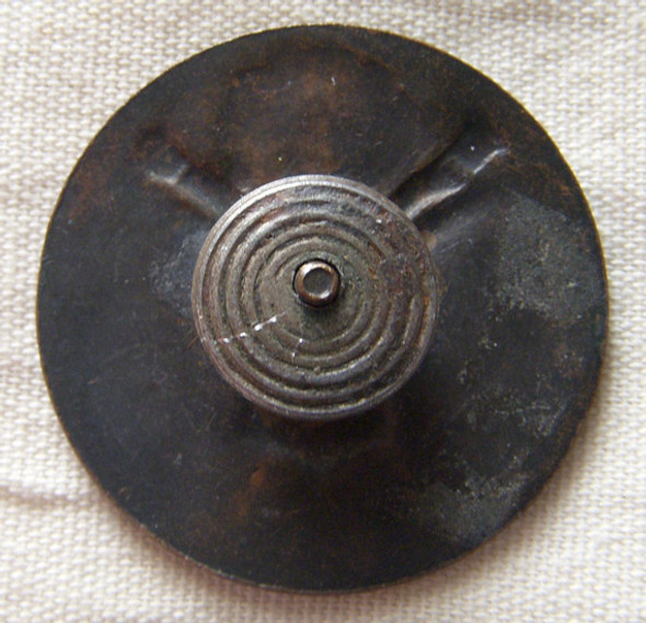 Scarce WWI US Army EM Visor Hat Badge in Blackened Bronze