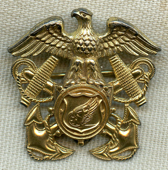 Rare Early WWII US Army Transportation Service Officer Overseas Cap Badge by Gemsco