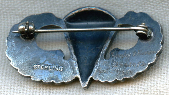 1954 Graduation Jump Wing of Eventual Maj. C. F. Harriman, Batt. E, 82nd Arty, 1st Air Cav Div