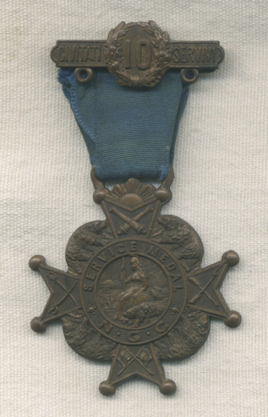 Very Early Named and Low-Numbered California National Guard 10 Year Service Medal