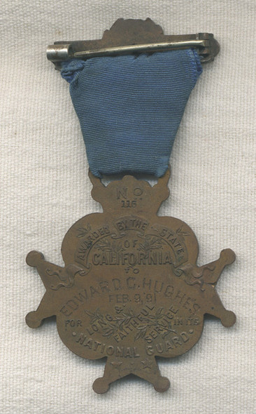 Very Early Named and Low-Numbered California National Guard 10 Year Service Medal