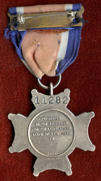 #'d Sterling New York State Conspicuous Service Cross in Original Case by A.E. Co.