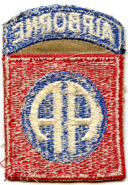 Nice WWII 82nd Airborne Infantry Division US Army One-Piece Shoulder Patch on Khaki Twill