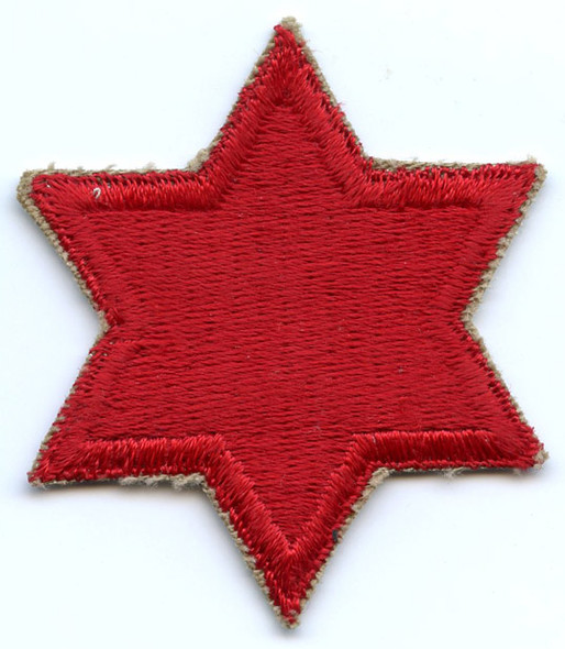 Large WWII US Army 6th Infantry Division Shoulder Patch