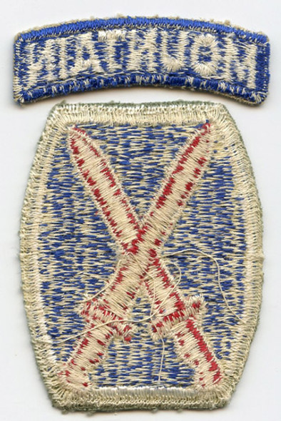 Scarce Thinner Type WWII US Army 10th Mountain Division Shoulder Patch with Shorter Tab