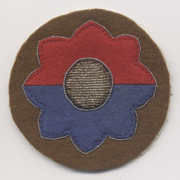 German-Made US Army 9th Division Bullion Patch from Early Occupation Period