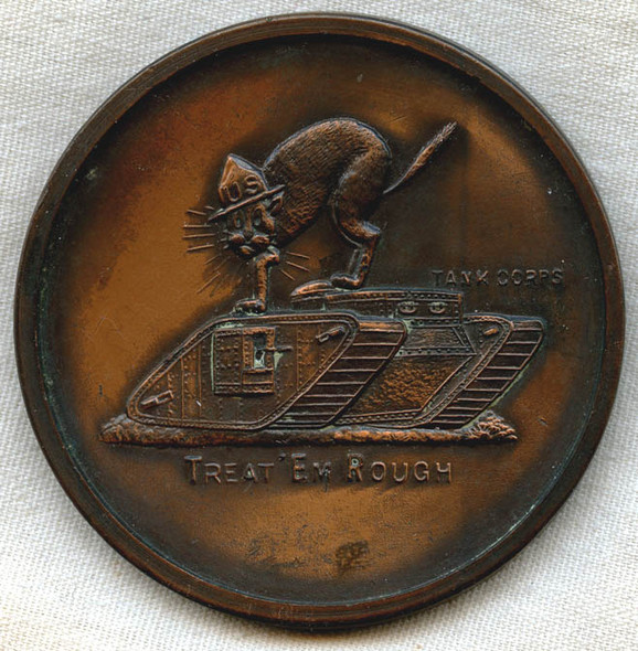 Wonderful WWI US Army Tank Corps Souvenir Copper "Penny"