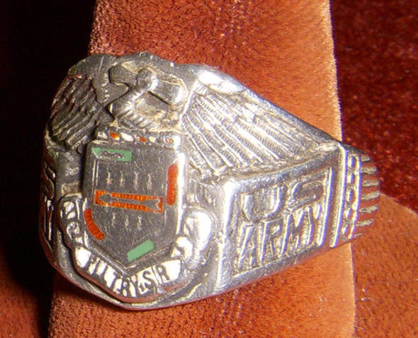 Circa 1940 US Army 5th Infantry Regiment Sterling Ring Made in Panama