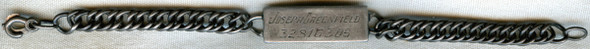 Heavy ID Bracelet of WWII US Army ETO Staff Sgt. Joseph Greenfield, Jewish-American Veteran