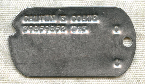 Single WWII US Army Dog Tag T44-45