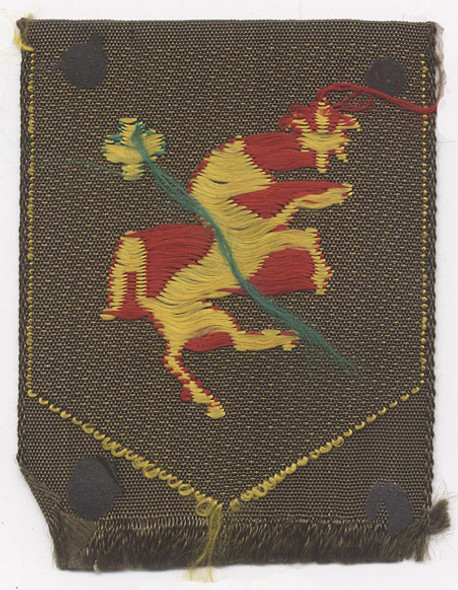 WWII Occupation German Made Bevo Weave Pocket Patch for US Army 113th Cavalry Regiment