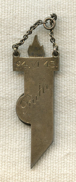 BEING RESEARCHED - II V.H.P. Pendant in Torch Shape Engraved to Ruth - NOT FOR SALE UNTIL IDENTIFIED