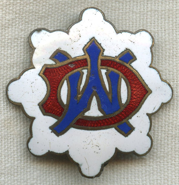 BEING RESEARCHED - Enameled DW Badge, Possibly for School - NOT FOR SALE UNTIL IDENTIFIED