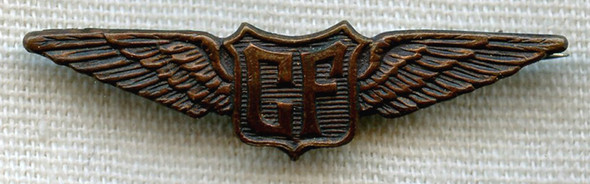 BEING RESEARCHED - "GF" Lapel Wing - NOT FOR SALE UNTIL IDed