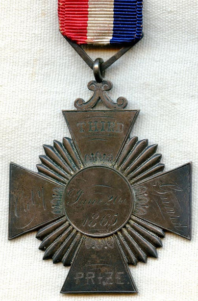 BEING RESEARCHED Civil War Coin Silver Shooting (?) Medal City Guard 3rd Prize NOT FOR SALE TIL IDed