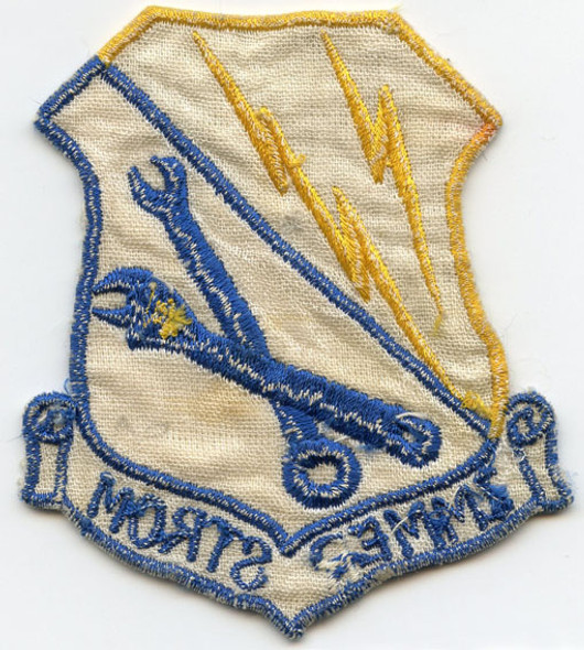 BEING RESEARCHED - German-Made USAF Maint. Sq.(?) "Immer Strom" Jacket Patch - NOT FOR SALE TIL IDed