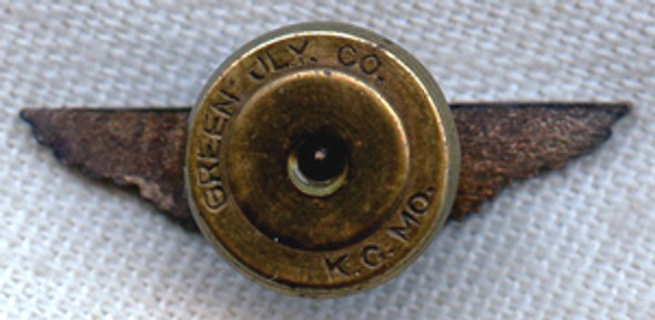 BEING RESEARCHED Silver Wings Club Lapel Wing by Green, Kansas City, Missouri NOT FOR SALE TIL IDed