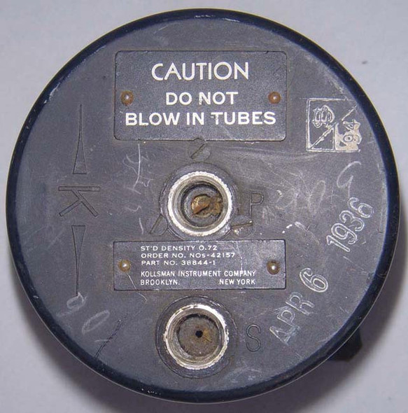BEING RESEARCHED - Unidentified Aircraft Instrument by Kollsman Dated 1936 - NOT FOR SALE TIL IDed