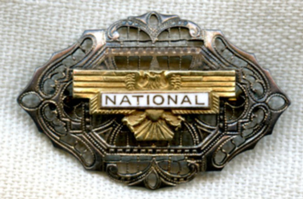 BEING RESEARCHED 1930s-WWII Woman's "National" Service Brooch Cash Registers? NOT FOR SALE TIL IDed