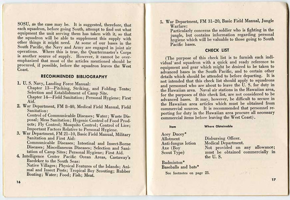 1944 NAVAER OO 80V-29 USN Aviator Guide "So You Are Going to the South Pacific?"