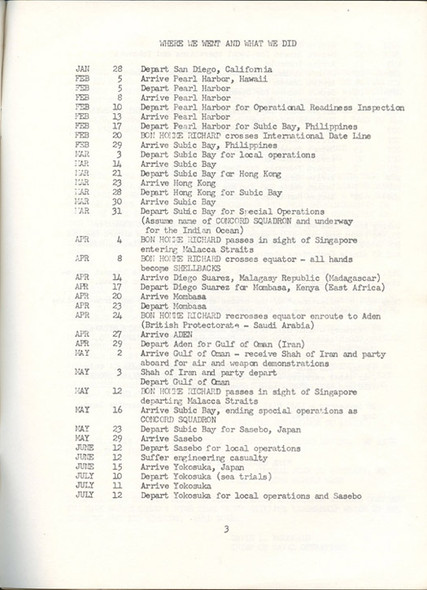 Scarce Shipboard-Produced USS Bon Homme Richard CVA-31 1964 "The Cruise That Was"