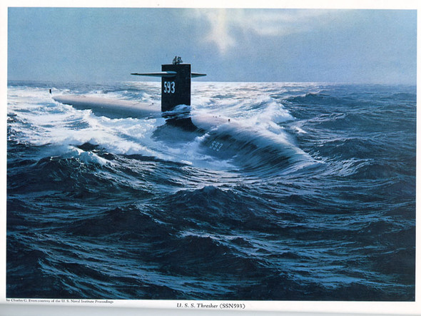 1964 "United States Ship Thresher (SSN-593)":  In Memoriam Book for Lost Boat