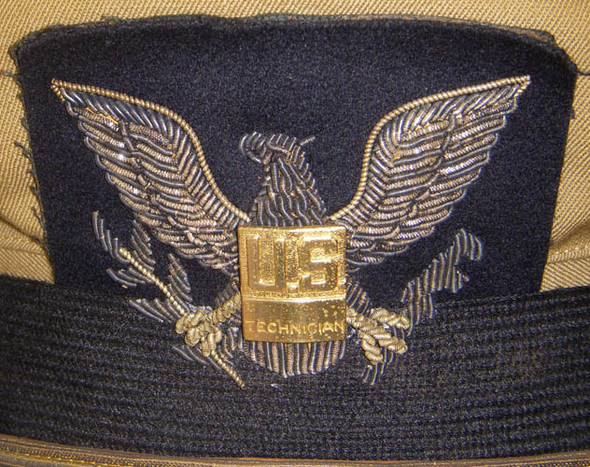 Very Rare WWII Civilian Technician Hat for Tech Working with US Navy