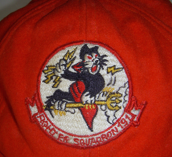 Great Korean War USN VF-191 "Satan's Kittens" Baseball Cap with Squadron Patch & Owner's Name