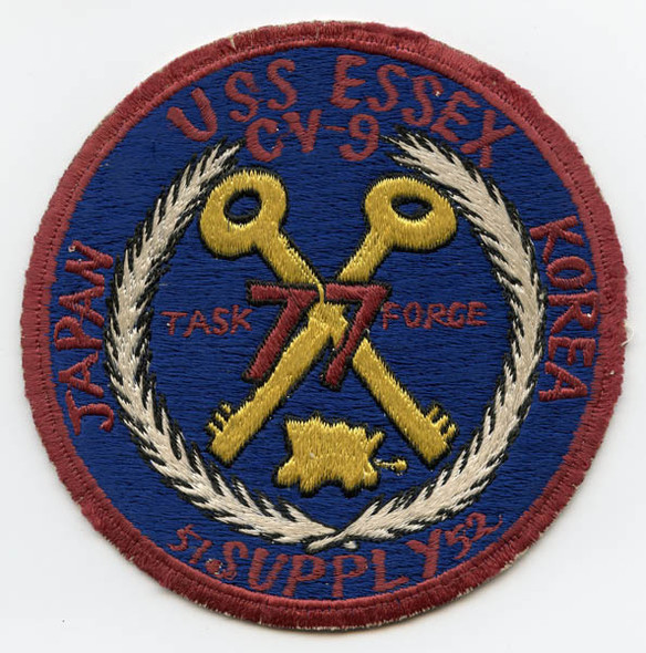Circa 1951-1952 Japanese-Made USS Essex CV-9 TF-77 Patch
