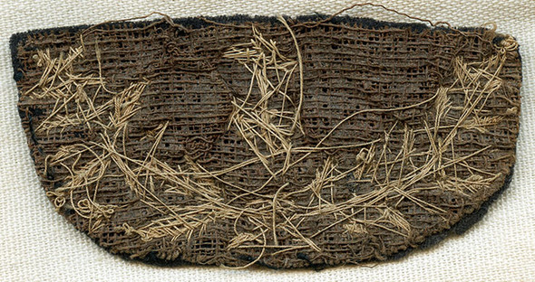 Rare Civil War US Navy Officer Hat Badge in Bullion on Wool