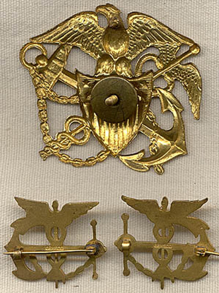 WWI US Public Health Service Officer's Cap Badge and Collar Insignia