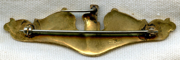 Gorgeous Early 1930s USN Submarine Officer Dolphins in MYRGOLD by Meyer