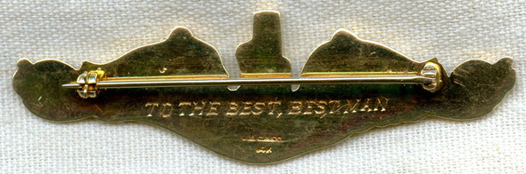 Stunning Full Size WWII USN Officer Sub Dolphins in 14K Gold by J E Caldwell & Co of Philly