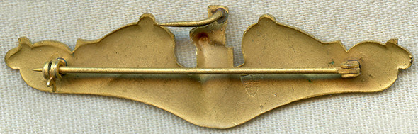 Gorgeous, Minty 1920's USN Submarine Officer Dolphins by Meyer Orig. Worn by Carl K. Zimmerman
