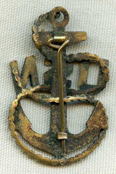 Extremely Rare WWII USN CPO Hat Badge Australian-Made by K.G. Luke, Melbourne