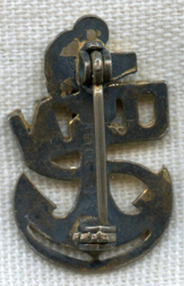 WWII Miniature USN CPO Hat Badge in Sterling by H&H