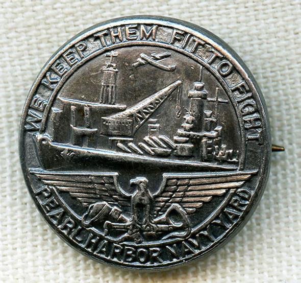 WWII USN Pearl Harbor Navy Yard Lapel Pin 'We Keep Them Fit to Fight'