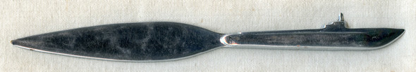 WWII Submarine Letter Opener Made at Portsmouth Naval Ship Yard in Chrome-Plated Brass