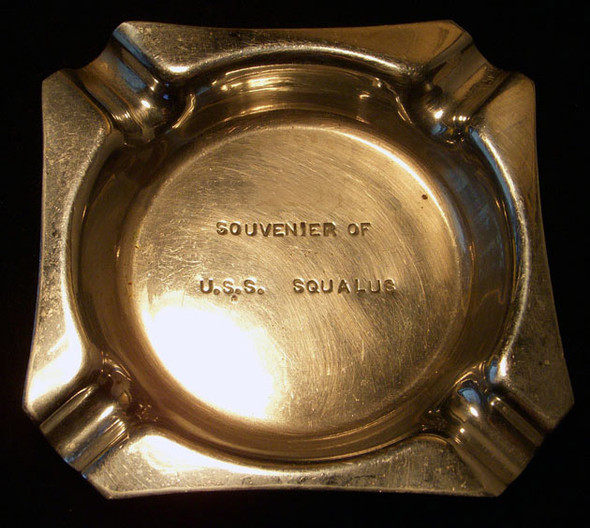 WWII USS Squalus (SS-192) Ashtray from Salvaged Nickel Plated Brass