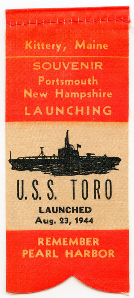 WWII Submarine Launch Ribbon for the USS Toro SS-422