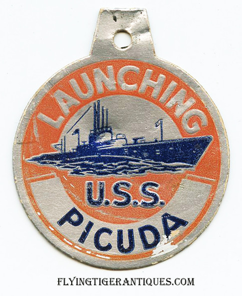 WWII Submarine Launch Tag for the USS Picuda SS-382